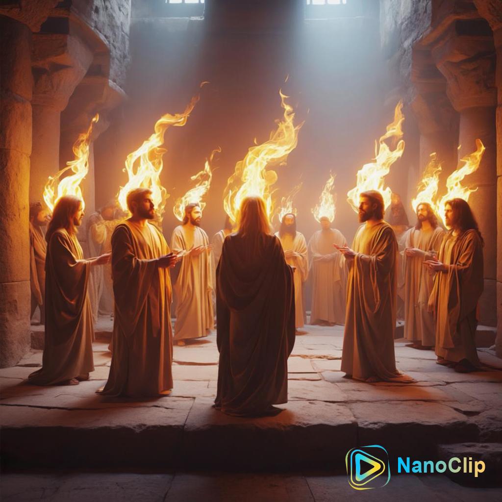 Pentecôte - flammes sur les disciples