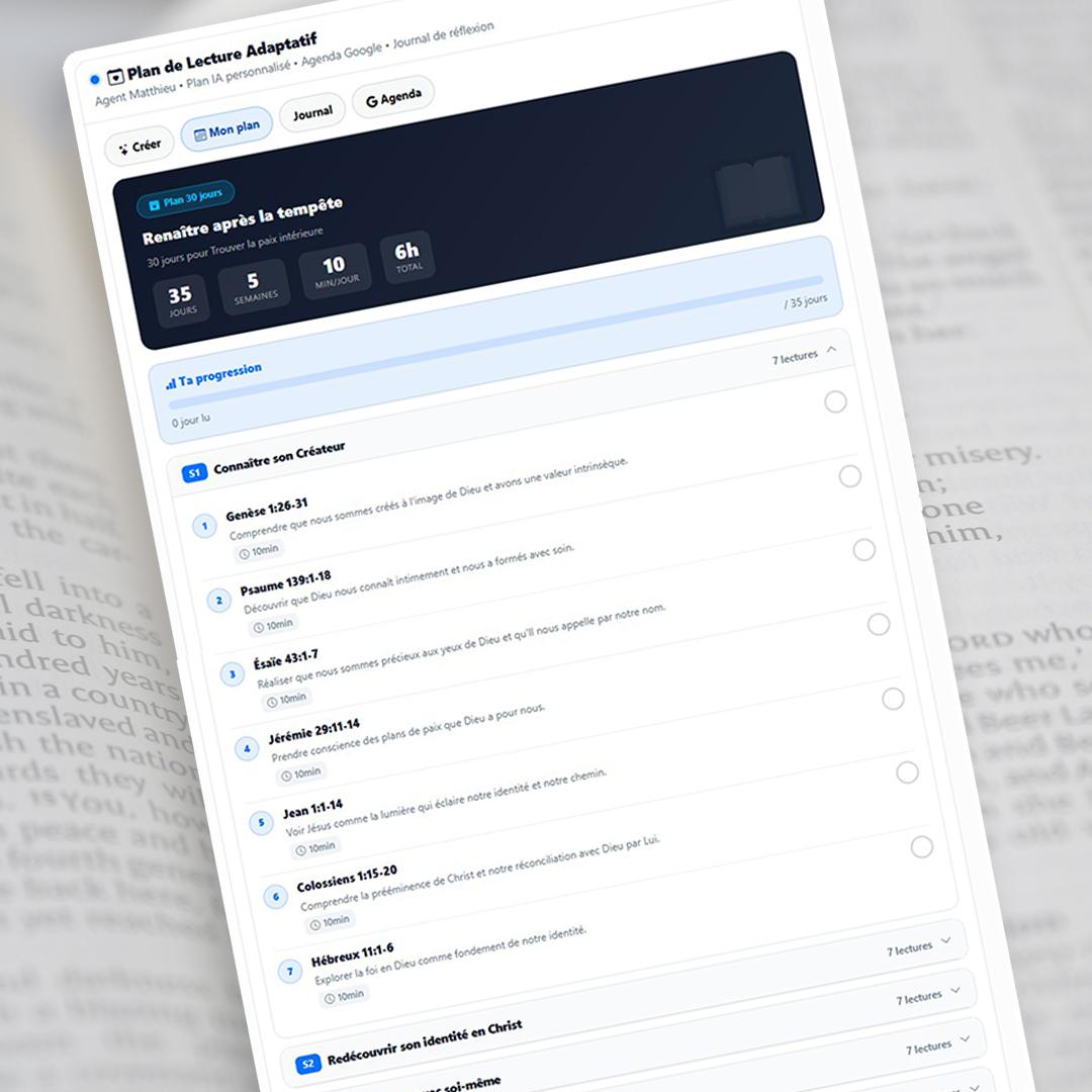 Plan de lecture adaptatif bibleo