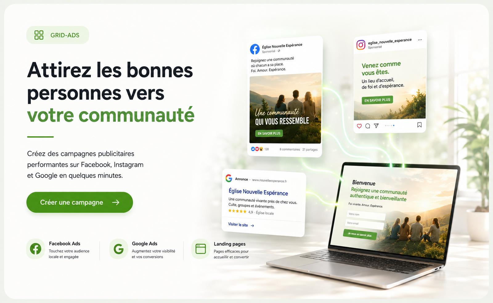 Publicité claire et orientée conversion