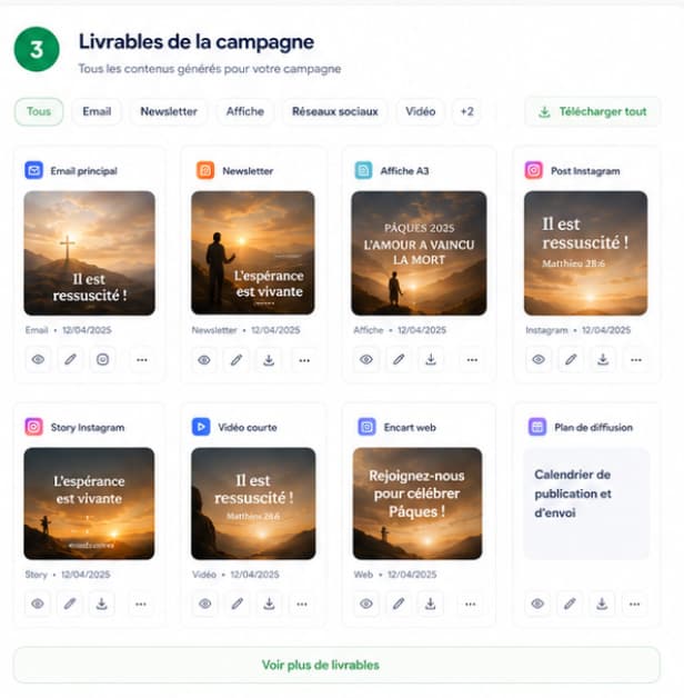 Campaigns — exemple 3 créé avec Bibleo