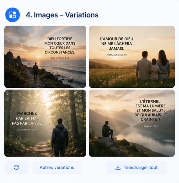 Images & prompts — exemple 4 créé avec Bibleo