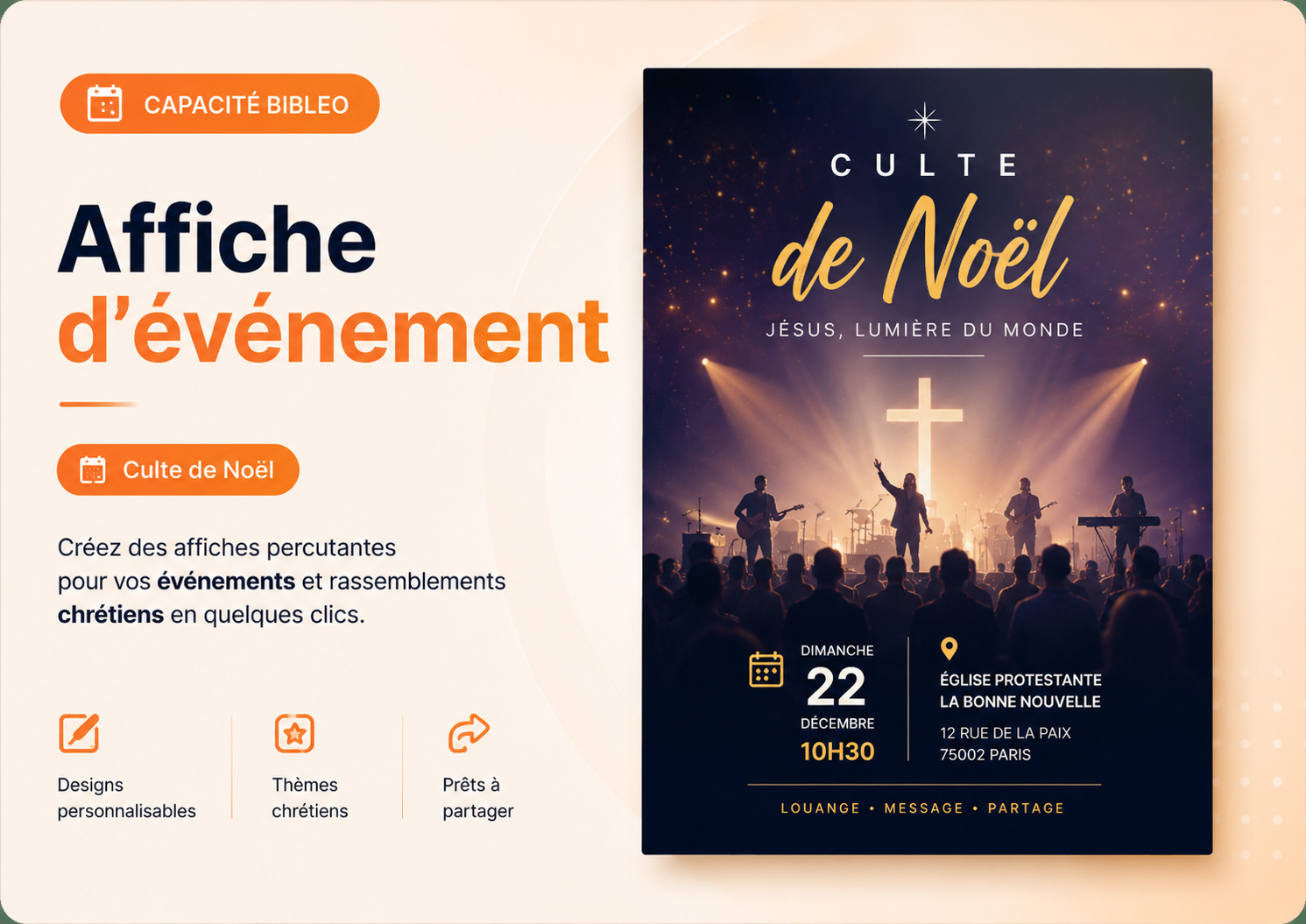Event poster — exemple créé avec Bibleo
