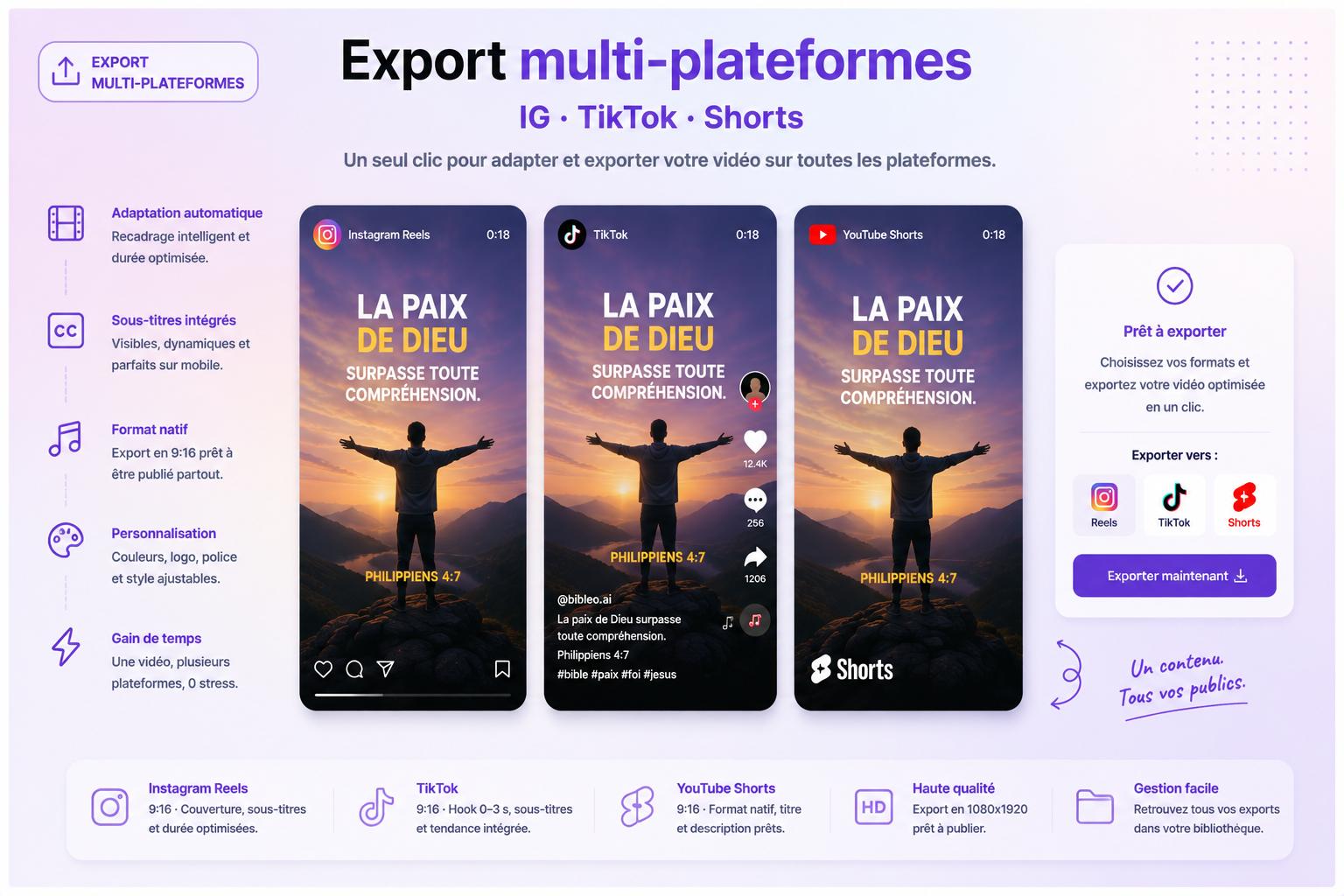 Exportación multiplataforma — exemple créé avec Bibleo