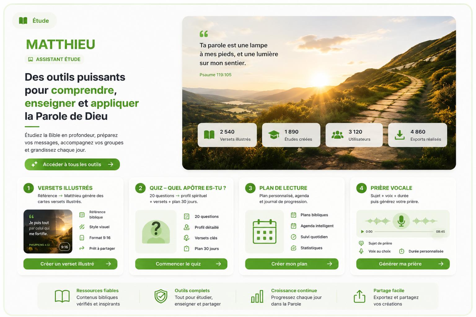Cartão bíblico pronto para compartilhar