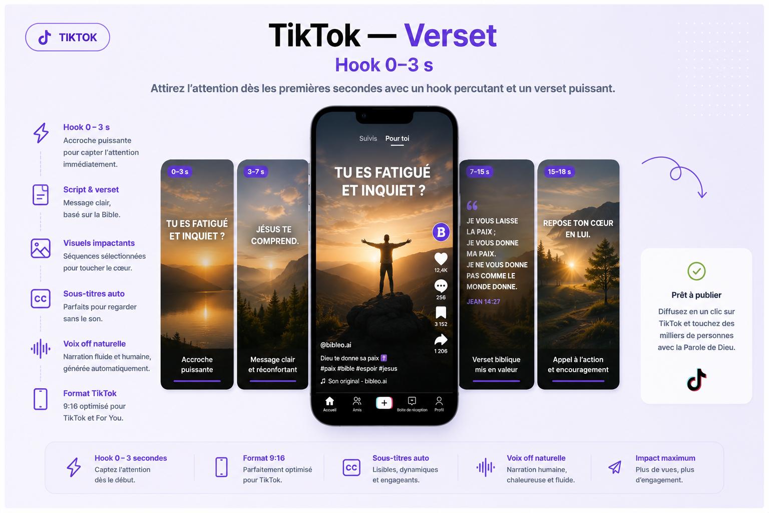 TikTok — Versículo — exemple créé avec Bibleo